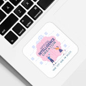 ピンク脳イラストレーション人工知能 スクエアシール