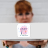 ピンク脳イラストレーション人工知能 スクエアシール