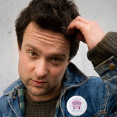 ピンク脳イラストレーション人工知能 缶バッジ