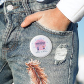 ピンク脳イラストレーション人工知能 缶バッジ