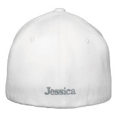 ピンク自分の花嫁メイド名を刺繍して作成 刺繍入りキャップ (裏面)