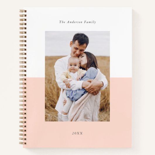 ピンク自分の3つのフォトギャラリーを追加 ノートブック (正面)