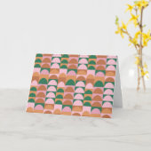 ピンク自然と緑の幾何形状パターン カード (黄色い花)