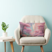 ピンク自然フォレストAIアート装飾用クッション ランバークッション (椅子)