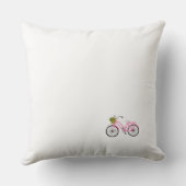 ピンク自転車の花籠の場所サニベルおもしろい クッション (裏面)