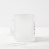 ピンク自転車の花籠の場所サマーおもしろい フロストグラスマグカップ (正面左)