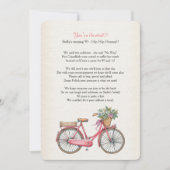 ピンク自転車カスタマイズ招待状 招待状 (正面)