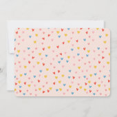 ピンク自転車バルーン&ハートガール誕生日写真 招待状 (裏面)