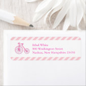 ピンク自転車ベビーシャワー差出人住所ラベル ラベル (インサイチュ)