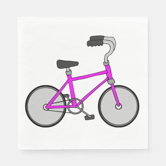 ピンク自転車 スタンダードランチョンナプキン (正面)
