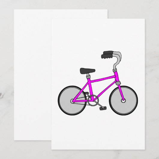 ピンク自転車 招待状 (正面/裏面)