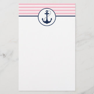 ピンク航海のいかり 便箋