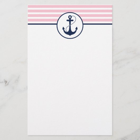 ピンク航海のいかり 便箋 (正面)