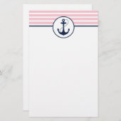 ピンク航海のいかり 便箋 (正面/裏面)