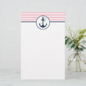 ピンク航海のいかり 便箋 (スタンド正面)