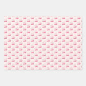 ピンク航海のと白の船の帆船 ラッピングペーパーシート (正面3)