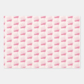 ピンク航海のと白の船の帆船 ラッピングペーパーシート (正面2)