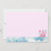 ピンク航海のの帆船ベビーガールシャワー招待状 招待状 (裏面)