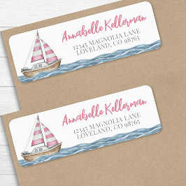 ピンク航海のの赤ちゃんシャワー ラベル