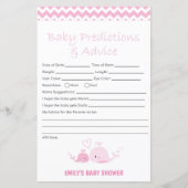 ピンク航海のクジラ赤ちゃんシャワーゲーム印刷 (正面)