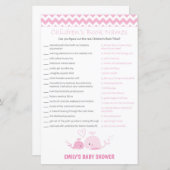 ピンク航海のクジラ赤ちゃんシャワーゲーム印刷 (正面/裏面)