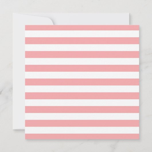 ピンク航海のストライプ招待状 招待状 (裏面)