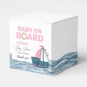 ピンク航海のベビーオンボードベビーシャワー フェイバーボックス (正面サイド)