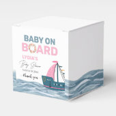 ピンク航海のベビーオンボードベビーシャワー フェイバーボックス (正面サイド)