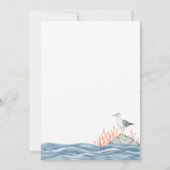 ピンク航海のベビーオンボードベビーシャワー 招待状 (裏面)