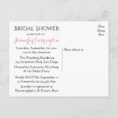 ピンク航海の&ブルーブライダルシャワーいかりフローラ インビテーションポストカード (裏面)