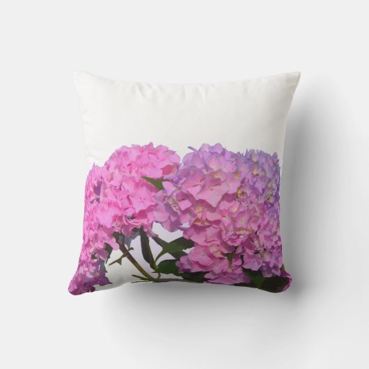 ピンク色あじさいエレガントピンク紫色の花 アウトドアクッション (裏面)