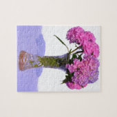 ピンク色あじさいエレガントピンク紫色の花 ジグソーパズル (横)