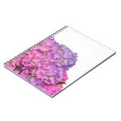 ピンク色あじさいエレガントピンク紫色の花 ノートブック (左側)
