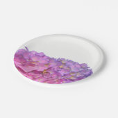 ピンク色あじさいエレガントピンク紫色の花 ペーパープレート (アングル)