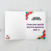 ピンク色かわいい水彩花嫁 カード (内部)