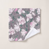 ピンク色がかったマグノリアのトープ バスタオルセット (ウォッシュタオル)