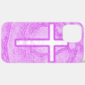 ピンク色でハイライトされた白い十字 Case-Mate iPhoneケース (裏面 / 右)
