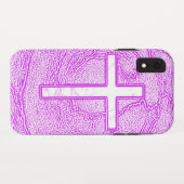 ピンク色でハイライトされた白い十字 Case-Mate iPhoneケース (裏面(横))