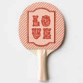 ピンク色でヴィンテージフレーミング&キャンディストライピング 卓球ラケット (正面)