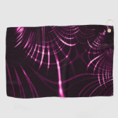 ピンク色と濃い背景の尖った曲線 ゴルフタオル (横)