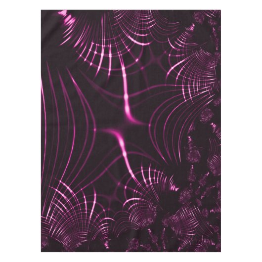 ピンク色と濃い背景の尖った曲線 テーブルクロス (正面)