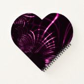 ピンク色と濃い背景の尖った曲線 ノートブック (裏面)