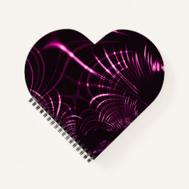 ピンク色と濃い背景の尖った曲線 ノートブック