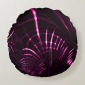 ピンク色と濃い背景の尖った曲線 ラウンドクッション (正面)