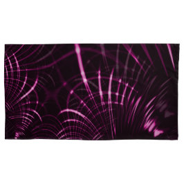 ピンク色と濃い背景の尖った曲線 枕カバー