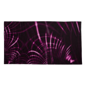 ピンク色と濃い背景の尖った曲線 枕カバー (裏面-左)