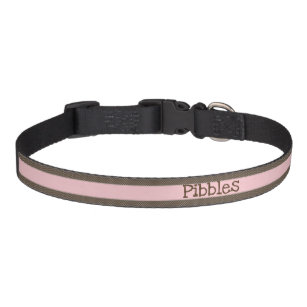 ピンク色と茶色のドットカラーをカスタマイズ可能 ペット首輪