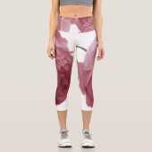 ピンク色と雨素晴らし滴の美しいバラ カプリレギンス (正面)