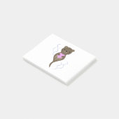ピンク色にハグかわいいオッターハート ポストイット (アングル)