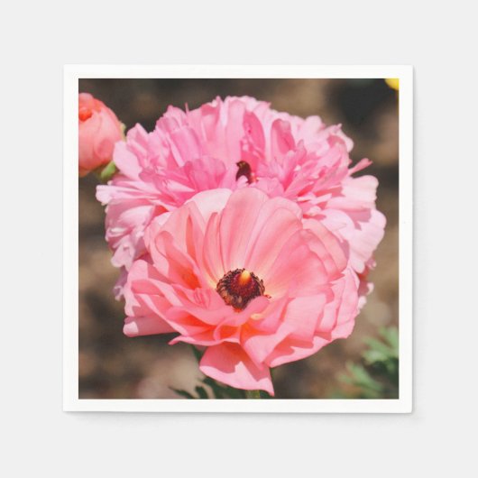 ピンク色にポッピング スタンダードカクテルナプキン (正面)